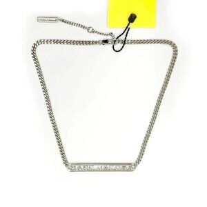 NWT Marc Jacobs Logo Monogram chain necklace in silver tone metal